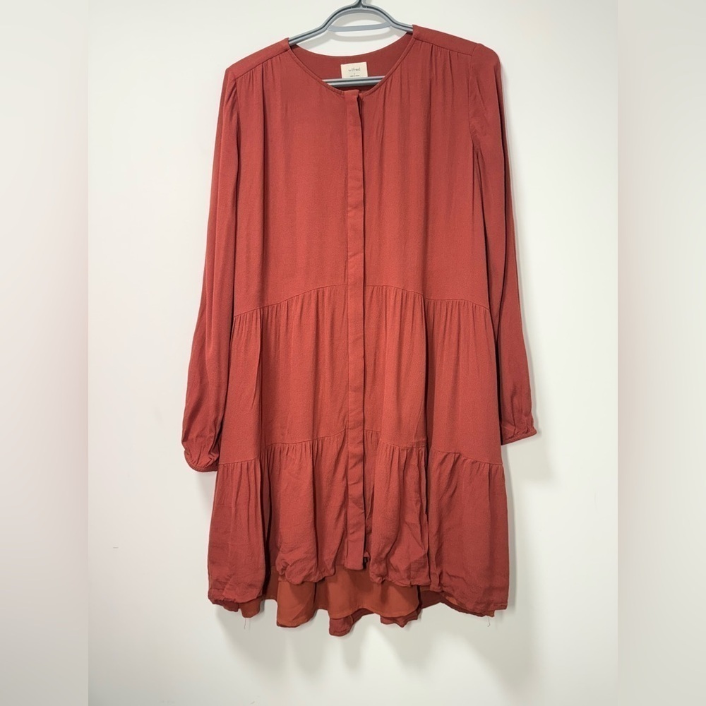 Aritzia Wilfred Barossa Dress Dark Carmine Red size S - Picture 2 of 7
